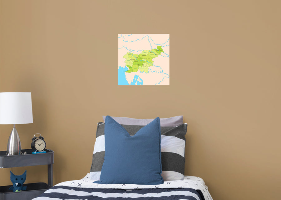 Maps of Europe: Slovenia Mural        -   Removable Wall   Adhesive Decal