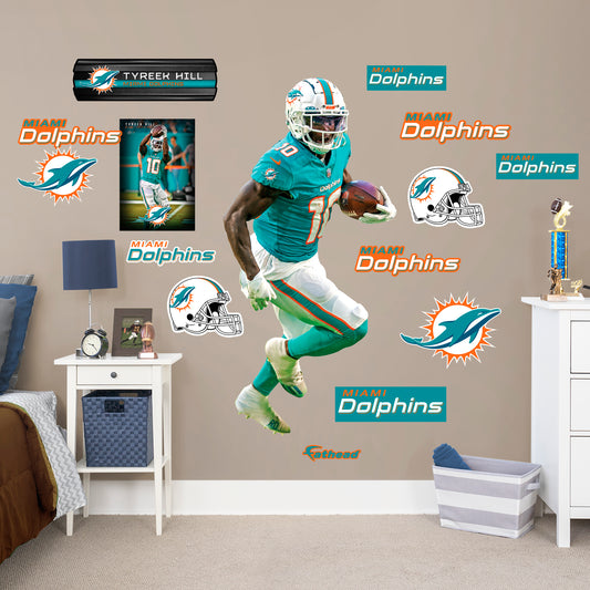 Miami Dolphins: Tyreek Hill         - Officially Licensed NFL Removable     Adhesive Decal