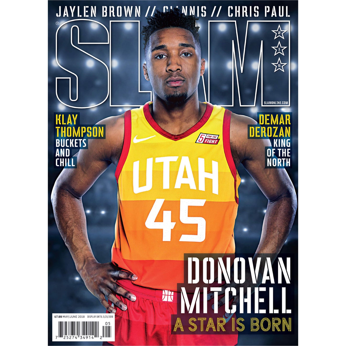 Utah Jazz: Donovan Mitchell Slam Magazine Mural        - Officially Licensed SLAM Removable Wall   Adhesive Decal
