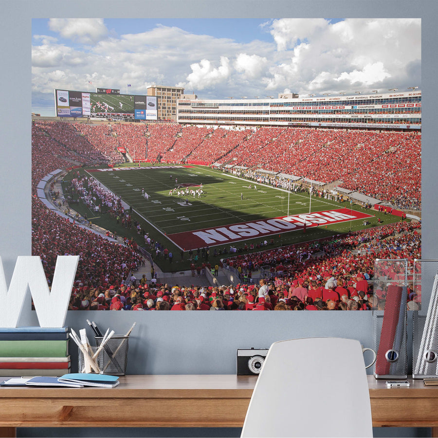 Camp Randall Stadium Cover View - Peel & Stick Poster - Official NCAA - Wisconsin Badgers - Reusable Vinyl Wall Decal