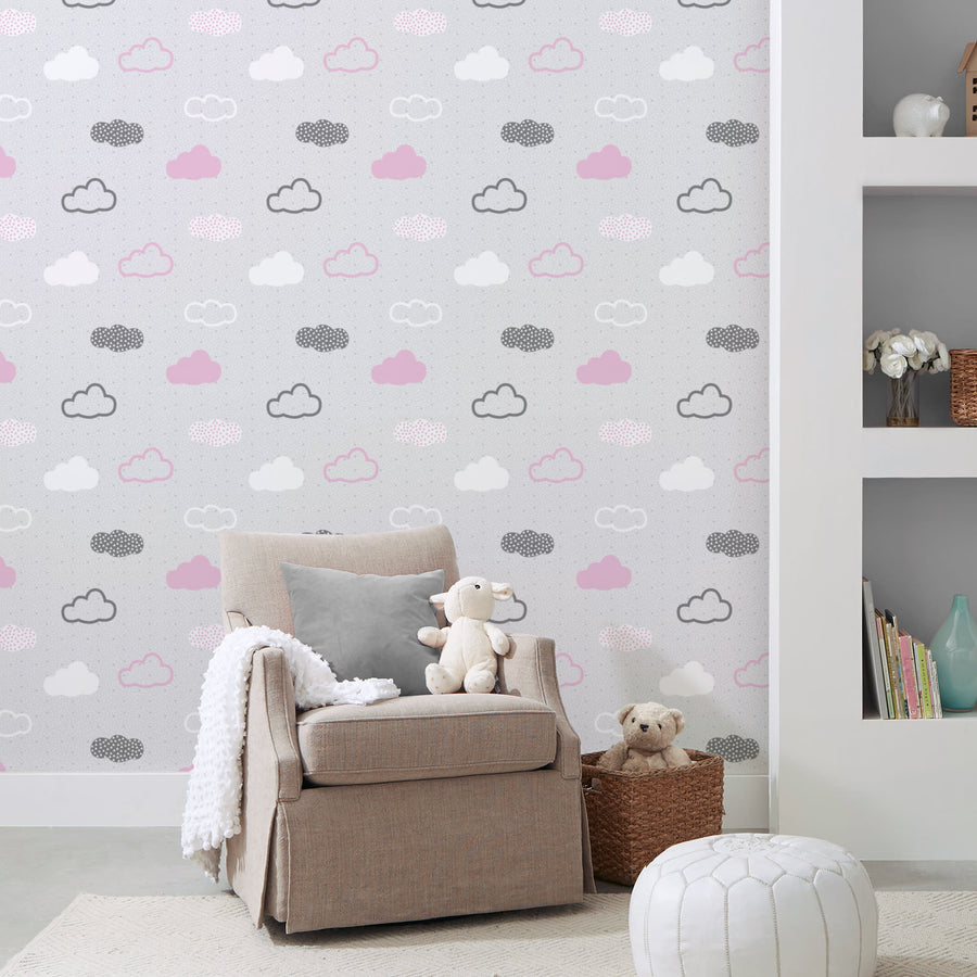 Twilight Clouds (Pink) - Peel & Stick Wallpaper