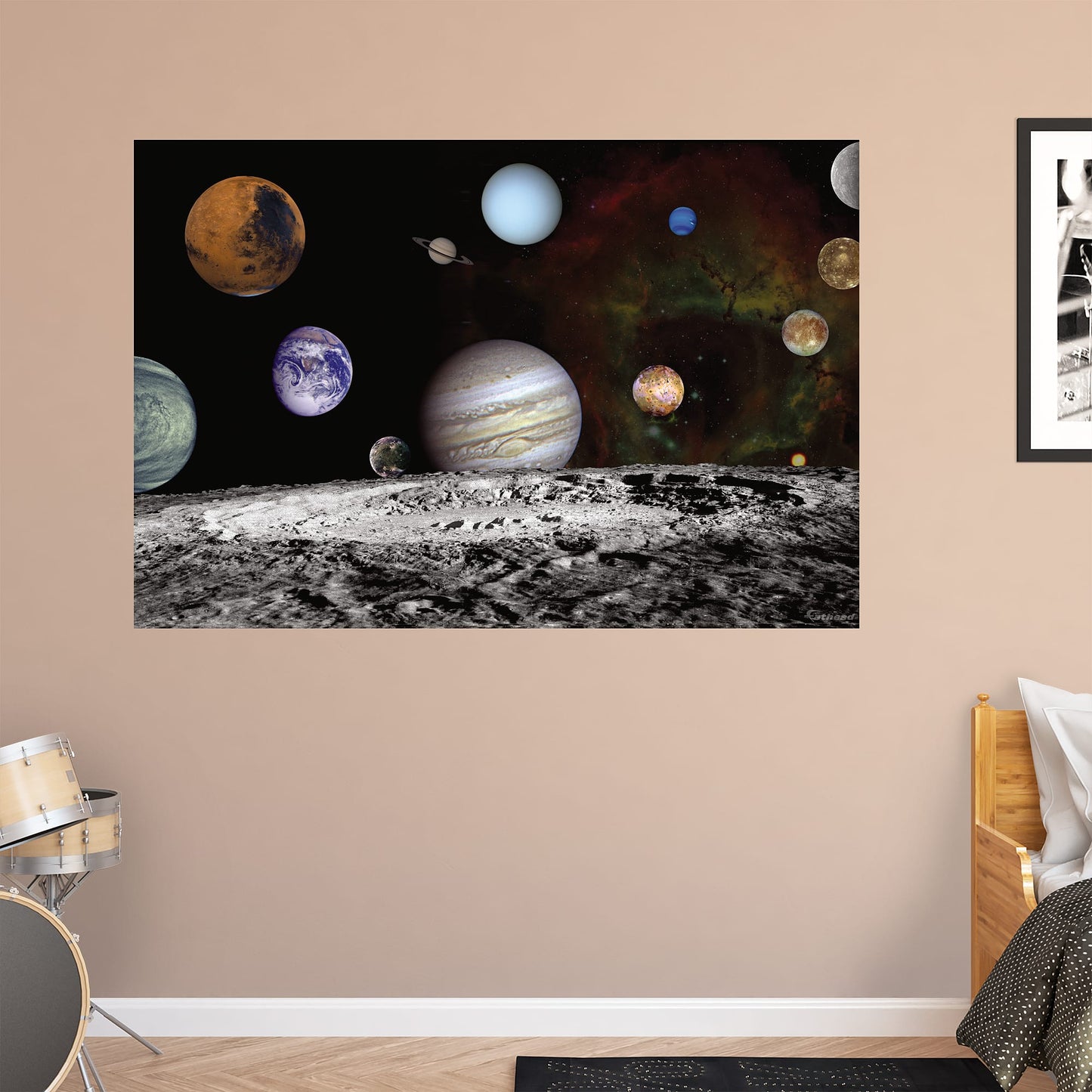 The Solar System:  Art Concept Mural        -   Removable Wall   Adhesive Decal