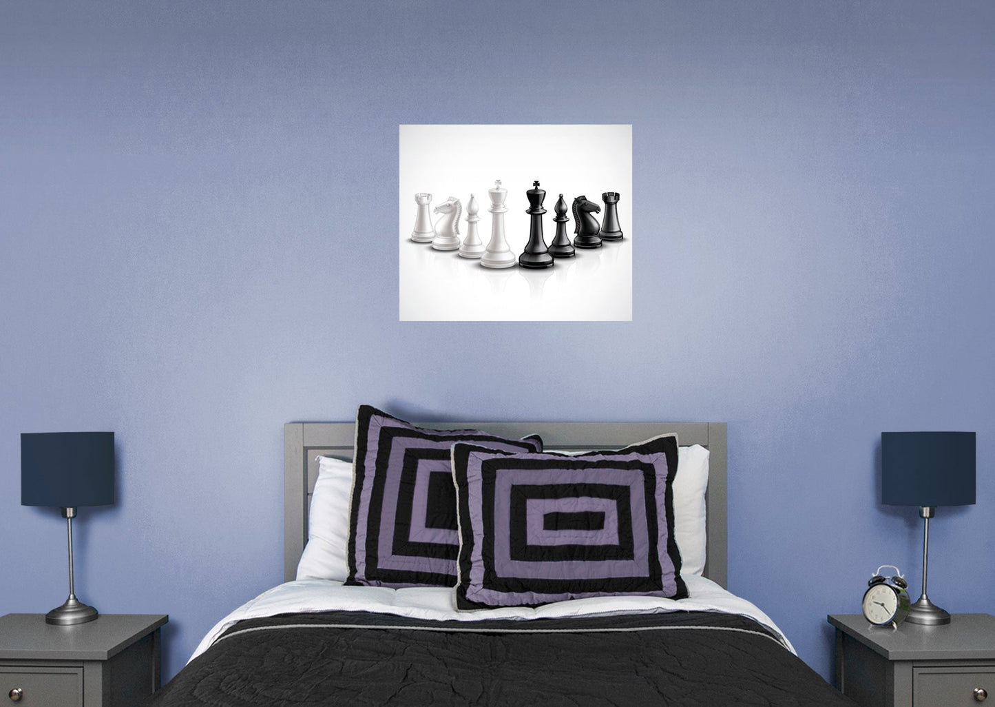 Chess:  Reflection Chess Mural        -   Removable Wall   Adhesive Decal