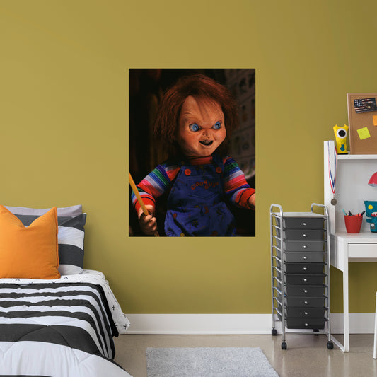 Chucky:  Up Close Mural        - Officially Licensed NBC Universal Removable Wall   Adhesive Decal