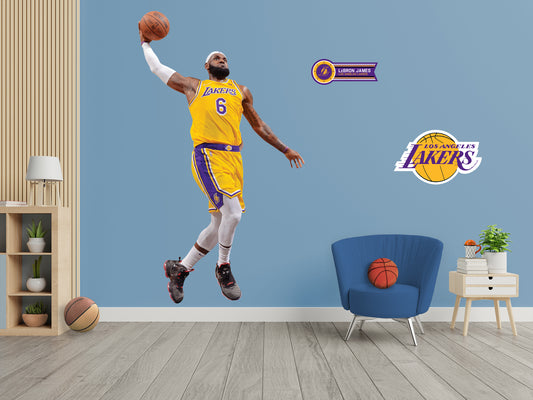 Los Angeles Lakers: LeBron James 2021 Dunk        - Officially Licensed NBA Removable     Adhesive Decal