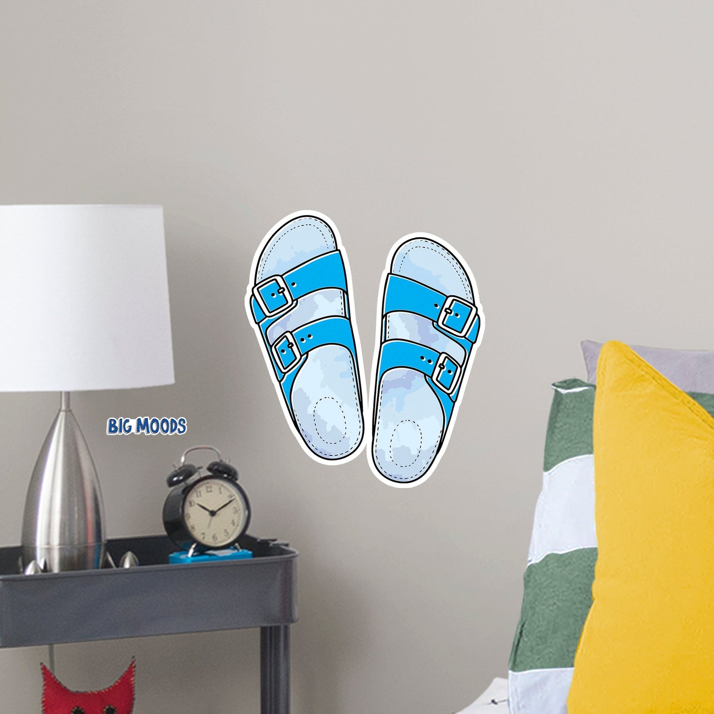 Sandals (Blue)        - Officially Licensed Big Moods Removable     Adhesive Decal