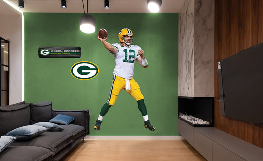 Green Bay Packers: Aaron Rodgers 2021 Away        - Officially Licensed NFL Removable     Adhesive Decal