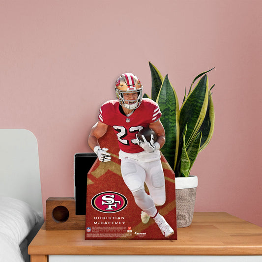 San Francisco 49ers: Christian McCaffrey Mini Cardstock Cutout - Officially Licensed NFL Stand Out