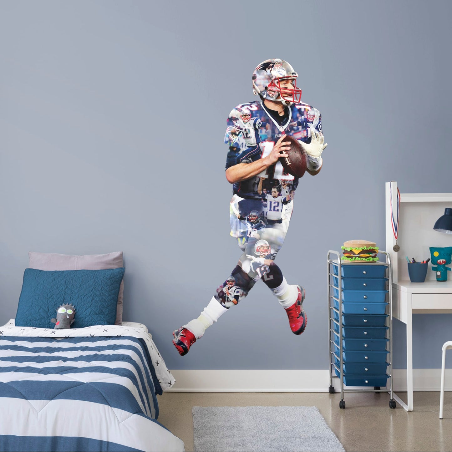 New England Patriots: Tom Brady Player Mural        - Officially Licensed NFL Removable Wall   Adhesive Decal