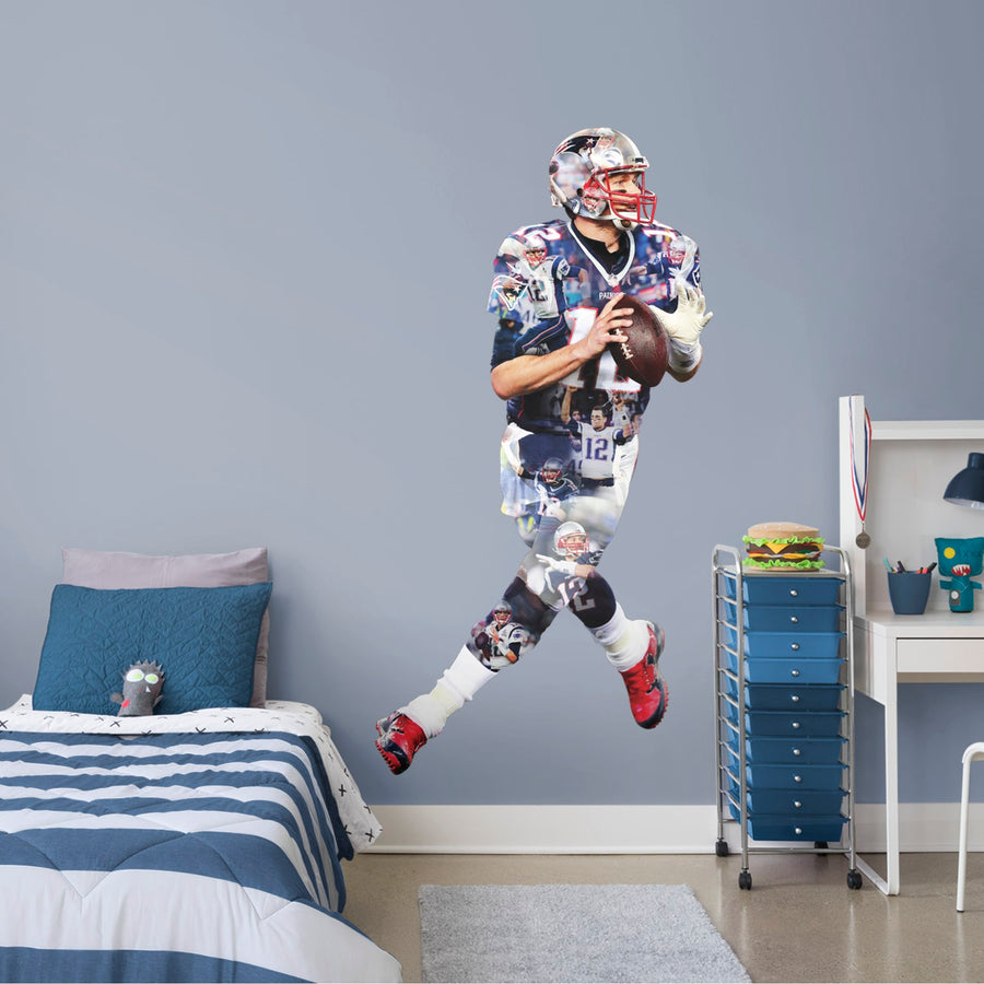 Tom Brady - Peel & Stick Poster - Official NFL - New England Patriots - Reusable Vinyl Wall Decal