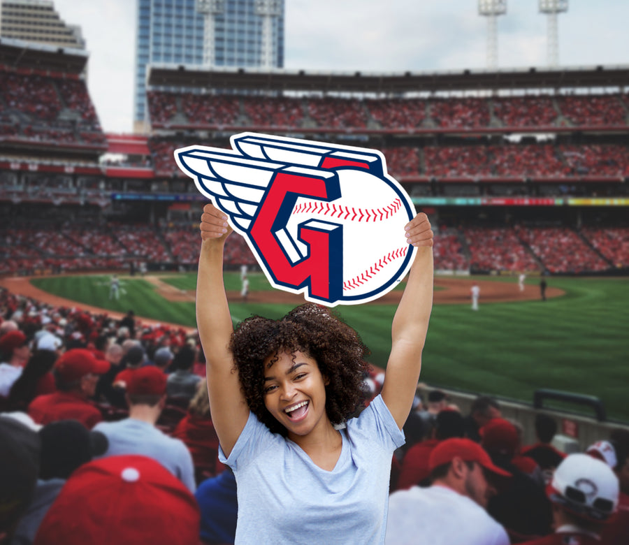 Logo - Big Head - Official MLB - Cleveland Guardians - Foam Core Cutout