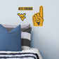 West Virginia Mountaineers:  2021  Foam Finger        - Officially Licensed NCAA Removable     Adhesive Decal