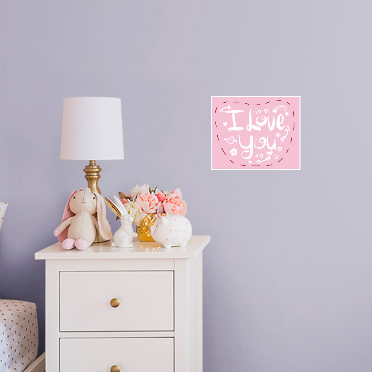 I Love You Pink        - Officially Licensed Big Moods Removable     Adhesive Decal