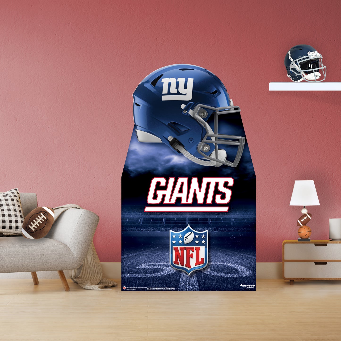 New York Giants:  2022 Helmet  Life-Size   Foam Core Cutout  - Officially Licensed NFL    Stand Out