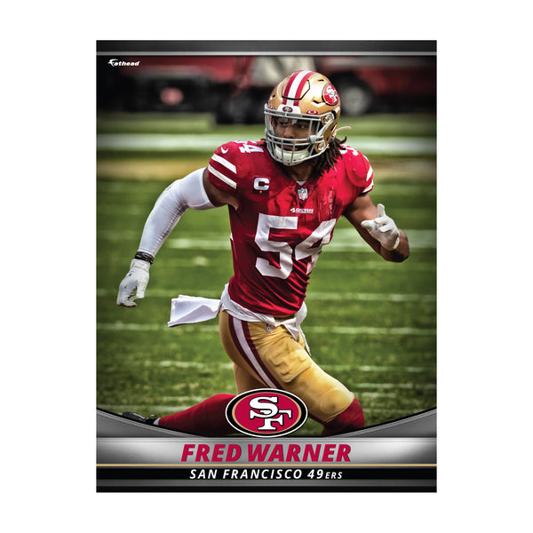 San Francisco 49ers: Fred Warner 2021 GameStar - NFL Removable Adhesive Wall Decal XL