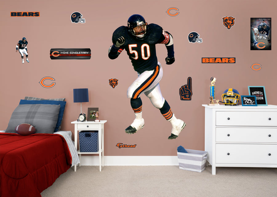 Mike Singletary - RealBig Legend Collection - Official NFL - Chicago Bears - Reusable Vinyl Wall Decals