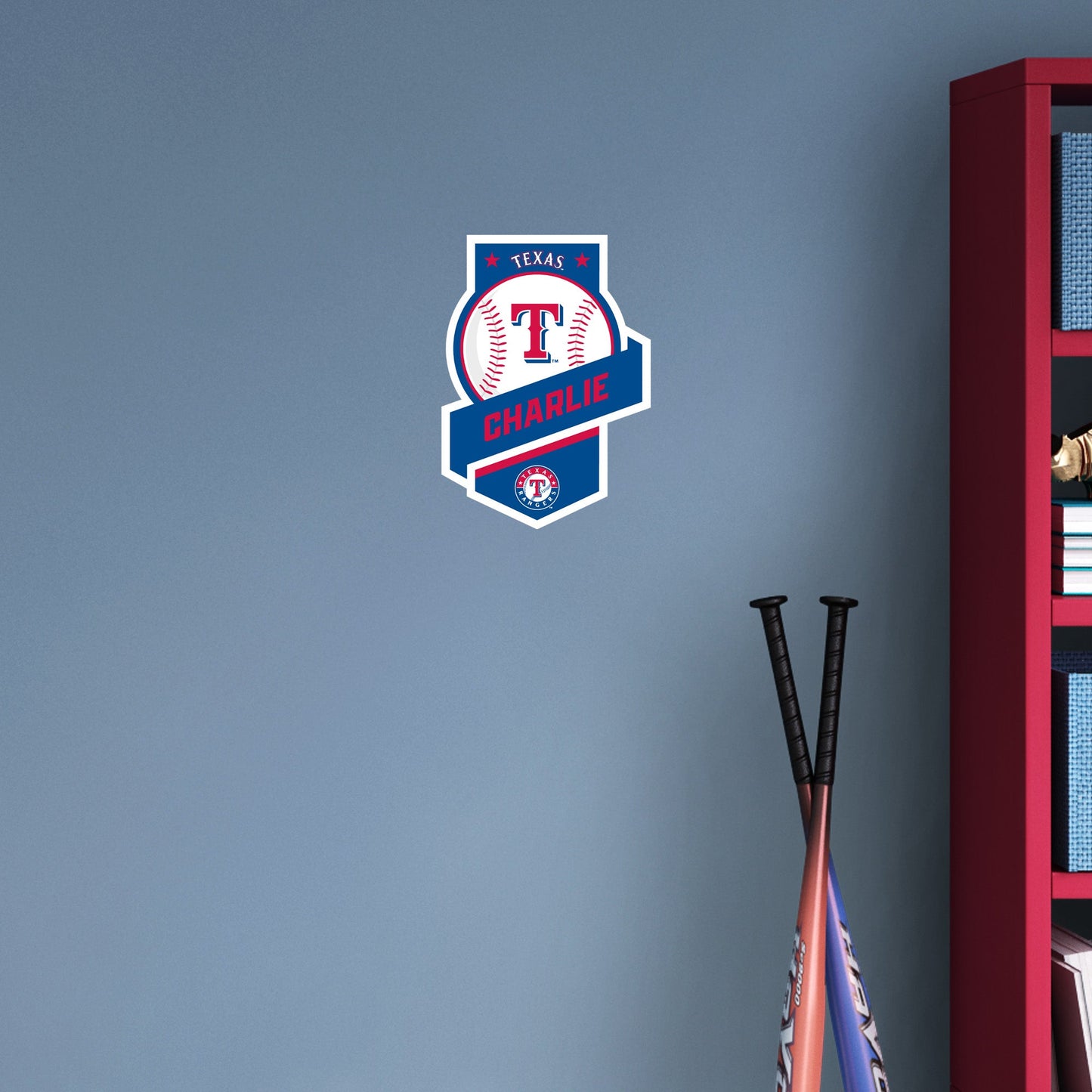 Texas Rangers:   Banner Personalized Name        - Officially Licensed MLB Removable     Adhesive Decal
