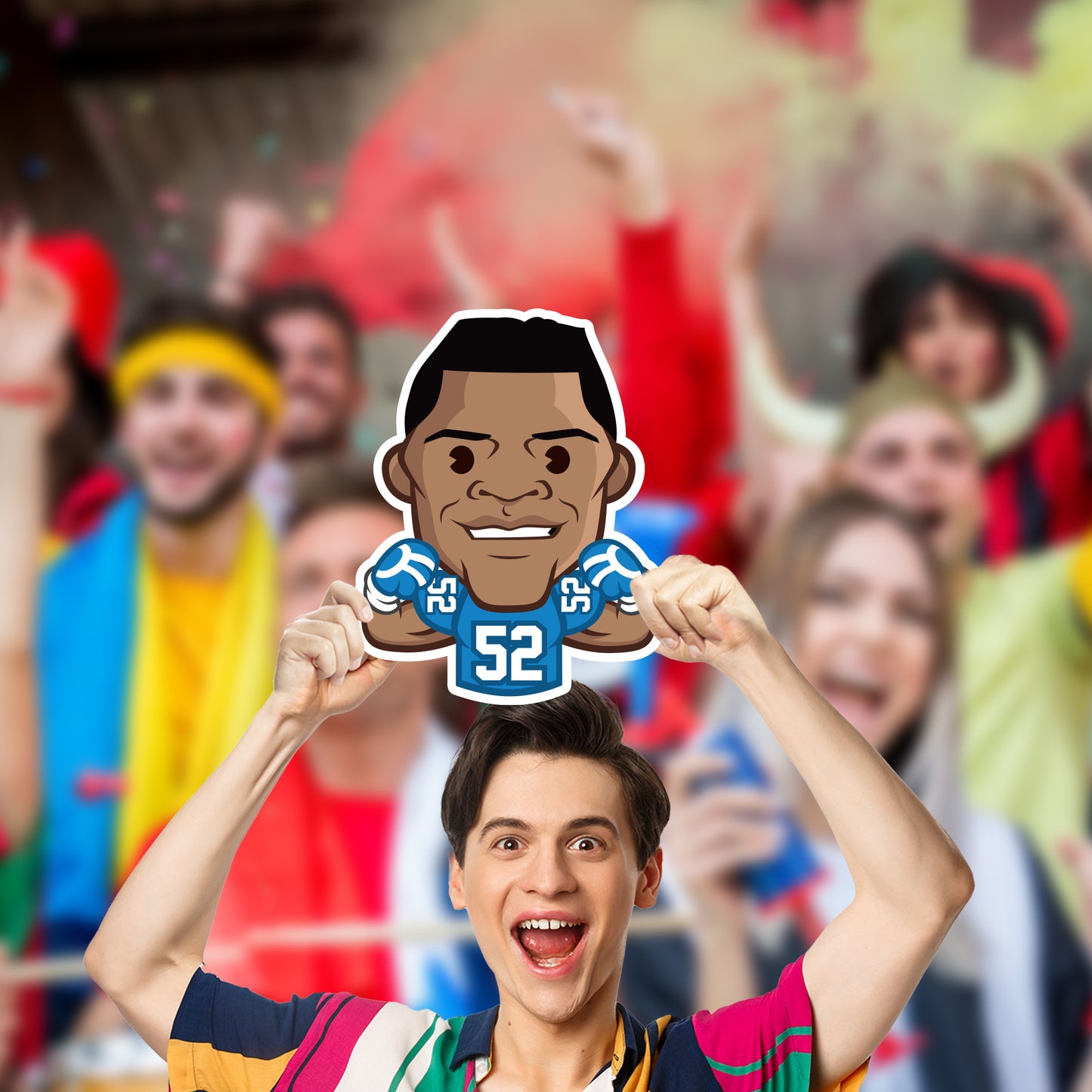 Los Angeles Chargers: Khalil Mack  Emoji Big head   Foam Core Cutout  - Officially Licensed NFLPA    Big Head