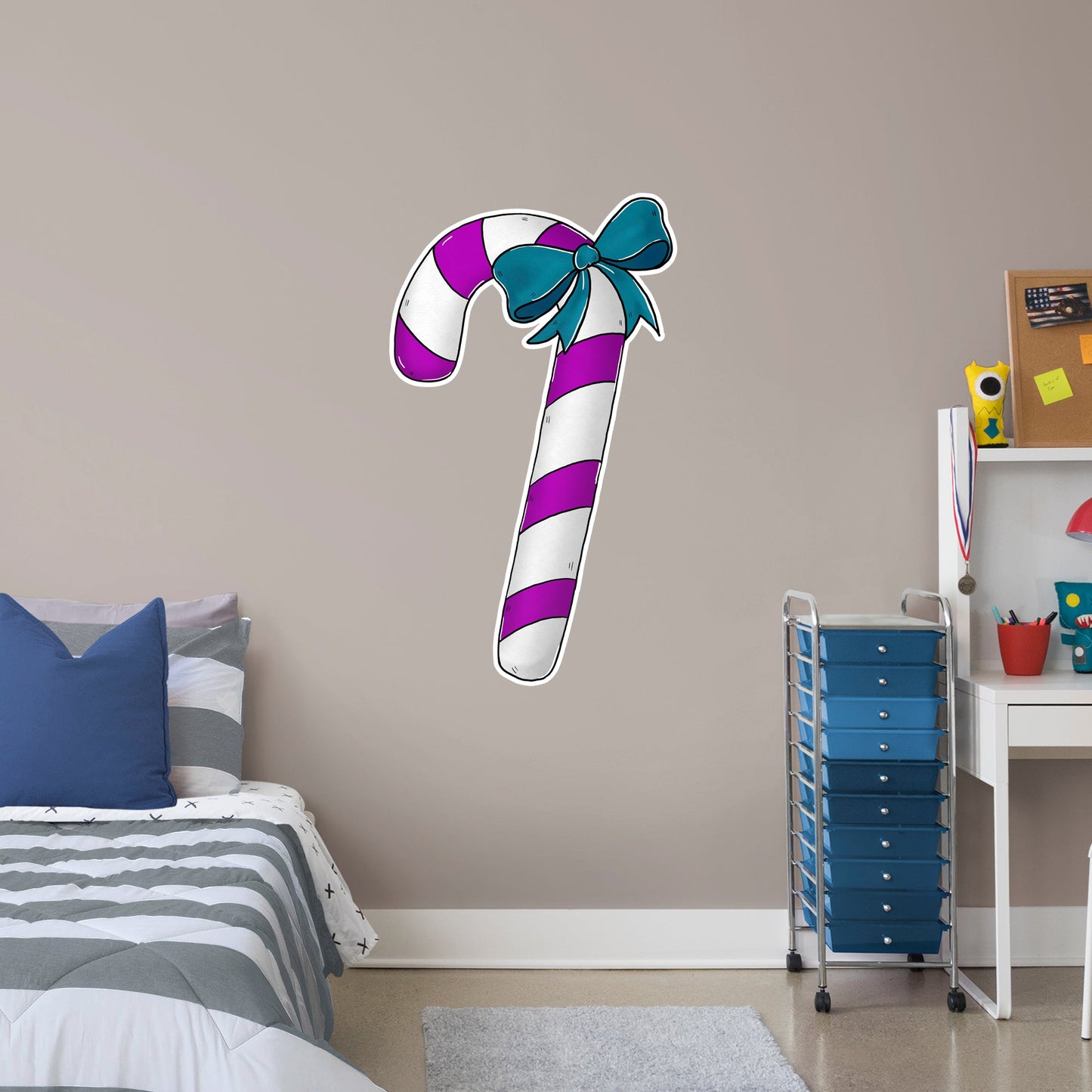 Purple Candy Cane        - Officially Licensed Big Moods Removable     Adhesive Decal