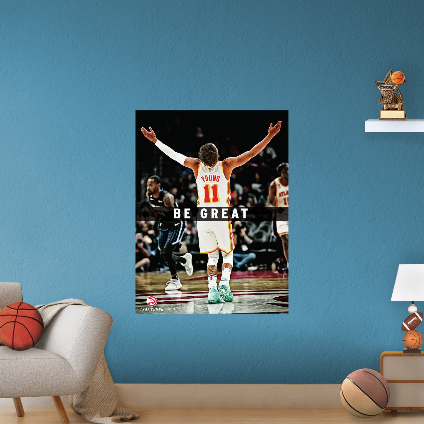 Atlanta Hawks: Trae Young Greatness Motivational Poster - Officially Licensed NBA Removable Adhesive Decal