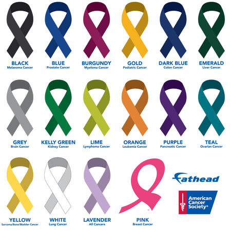 Colors of Cancer Ribbons: American Cancer Society Removable Wall Decal ...