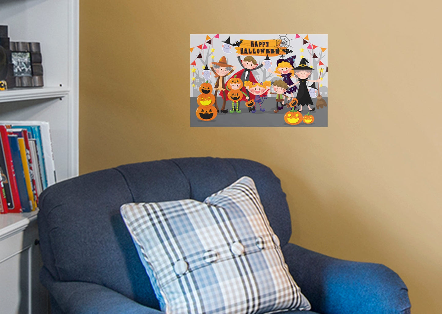 Halloween:  Family Mural        -   Removable Wall   Adhesive Decal