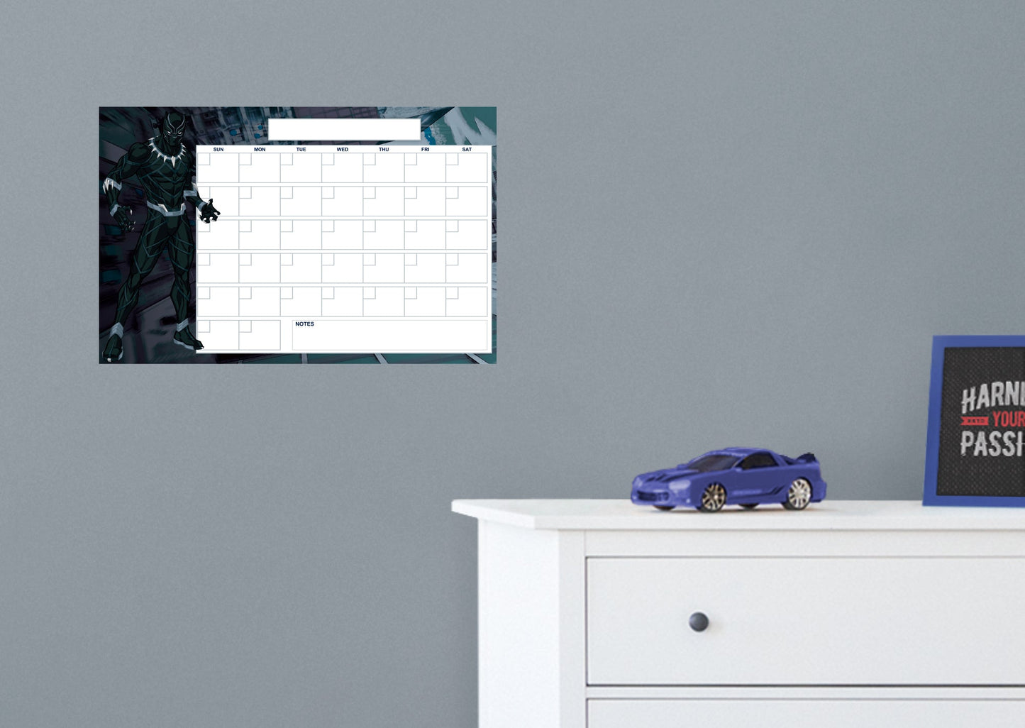 Avengers: BLACK PANTHER Blank Calendar Dry Erase        - Officially Licensed Marvel Removable     Adhesive Decal