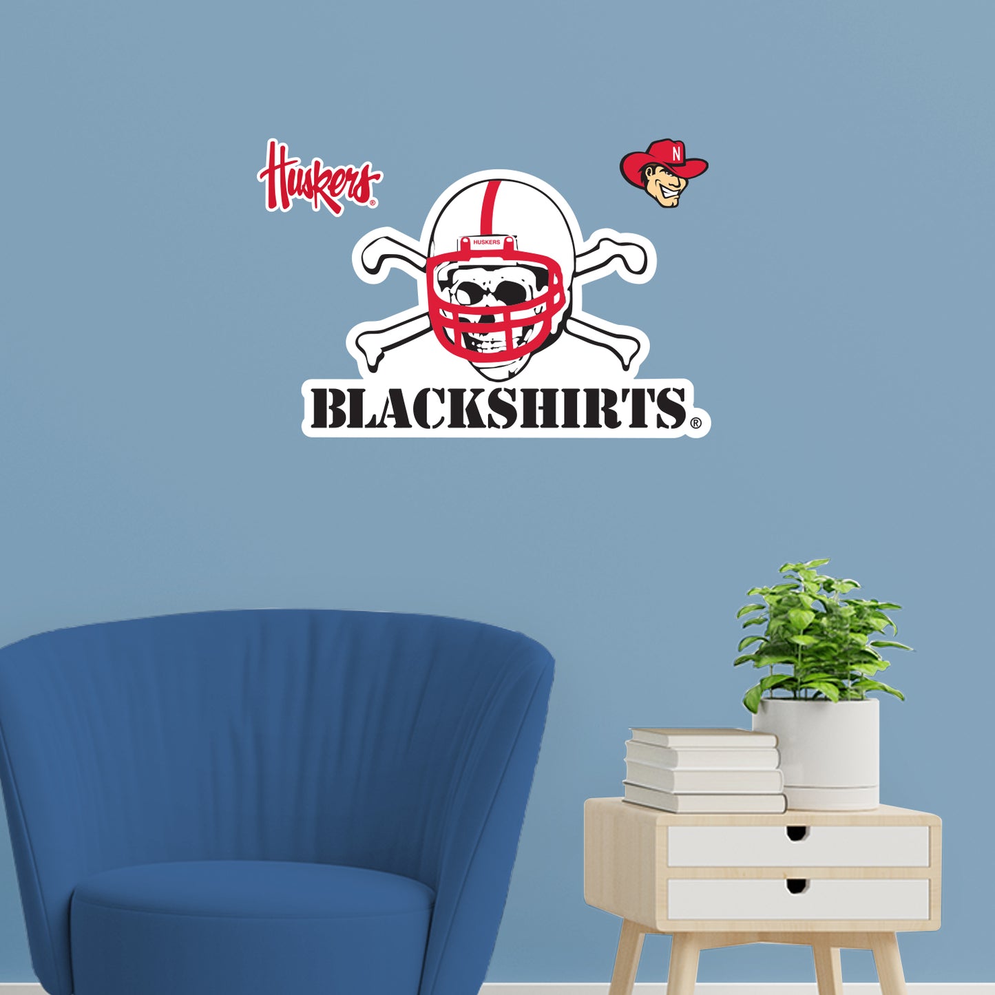 Nebraska Cornhuskers:   Blackshirts Logo        - Officially Licensed NCAA Removable     Adhesive Decal