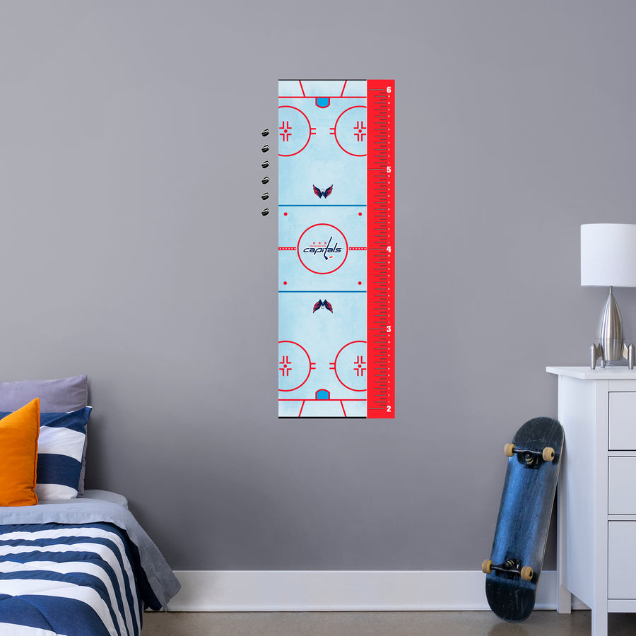 Rink - Growth Chart - Official NHL - Washington Capitals - Reusable Vinyl Wall Decal