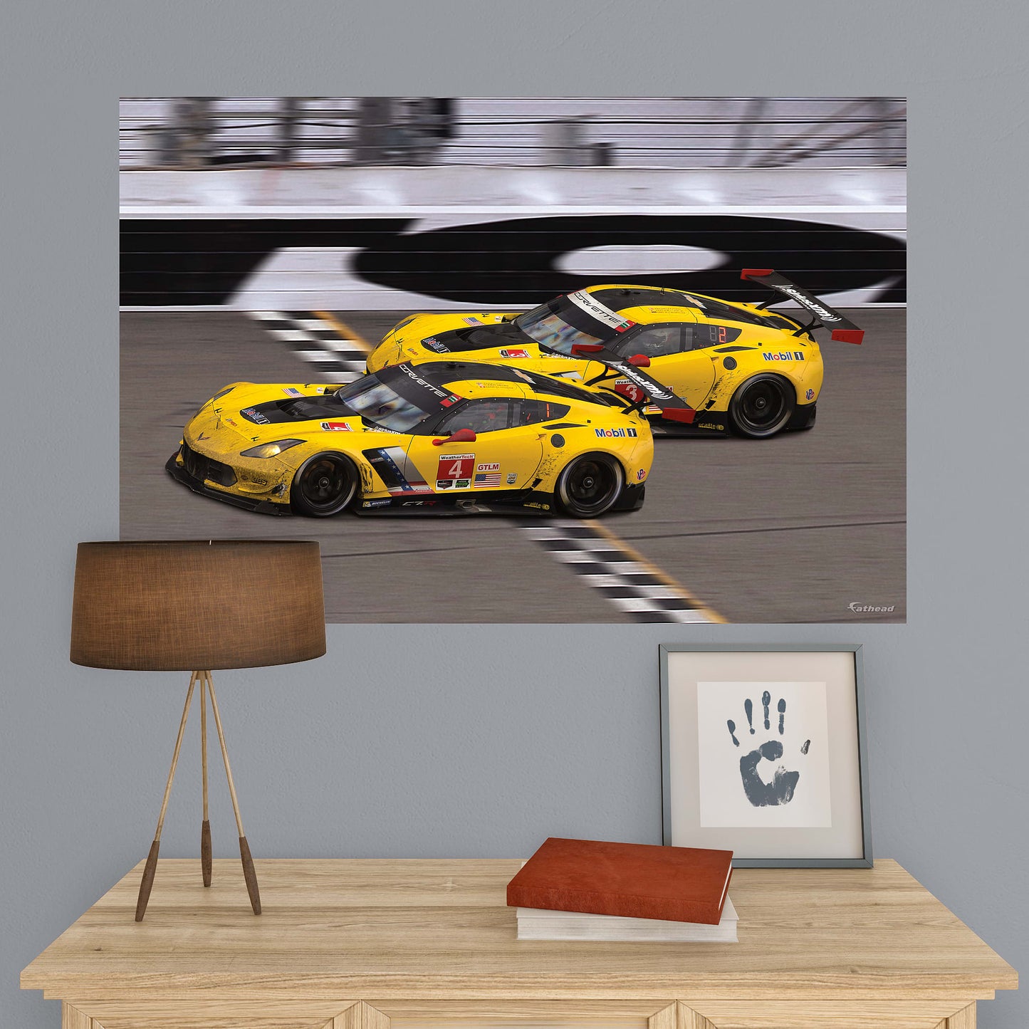 Chevrolet: Corvette Racing Finishi Line Mural        - Officially Licensed General Motors Removable Wall   Adhesive Decal