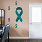 X-Large Ovarian Cancer Ribbon  + 4 Decals (18"W x 38.5"H)