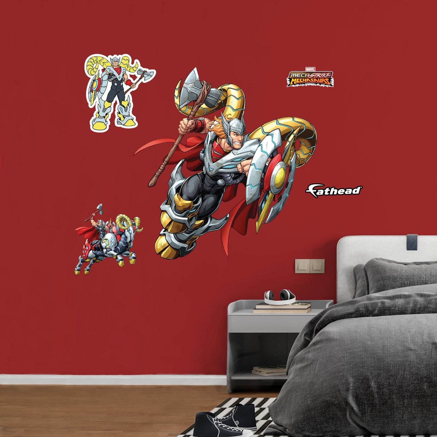 Mech Strike: Mechasaurs: Thor RealBigs        - Officially Licensed Marvel Removable     Adhesive Decal