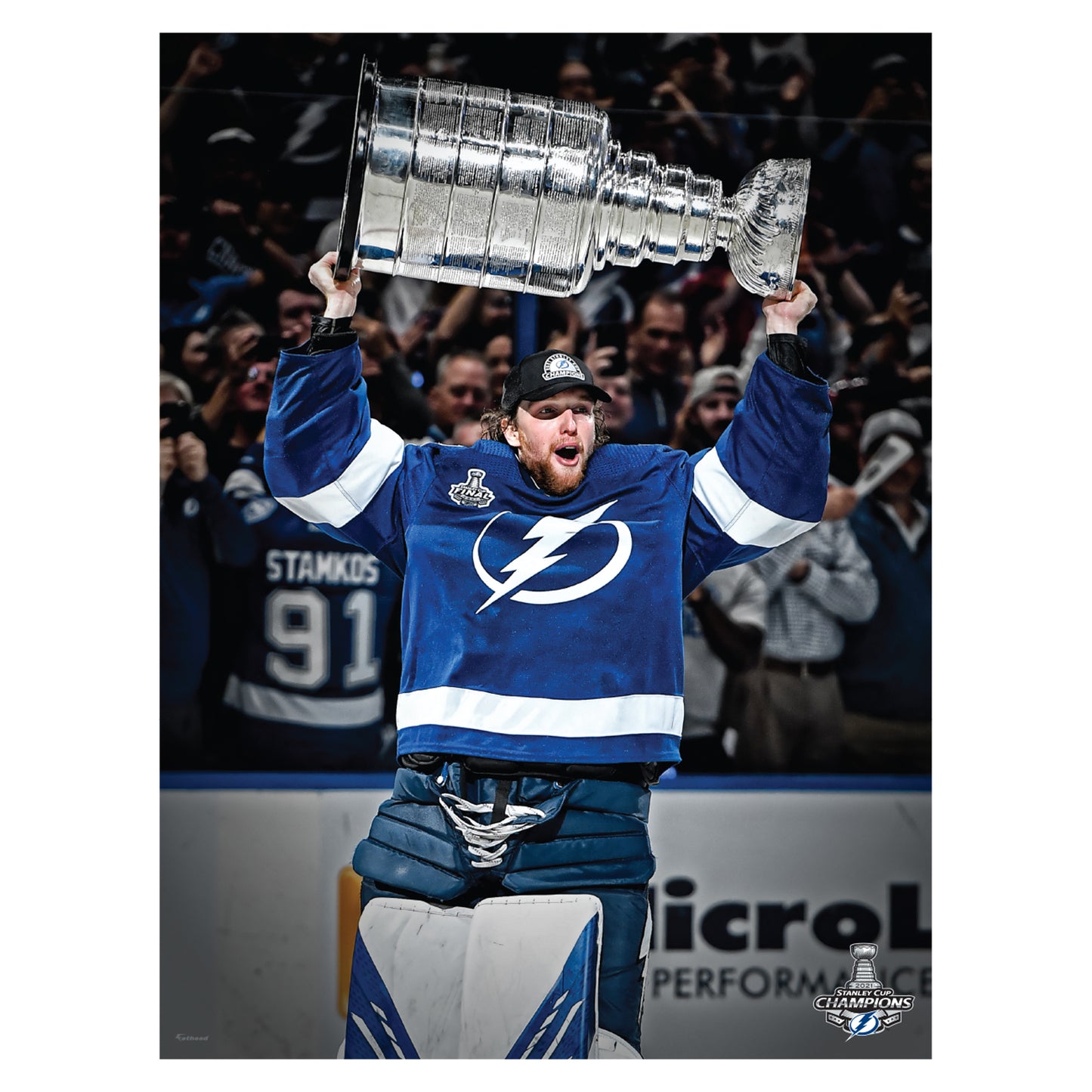 Tampa Bay Lightning: Stanley Championship Banner - NHL Removable Wall Adhesive Wall Decal Giant Cup 43W x 42H