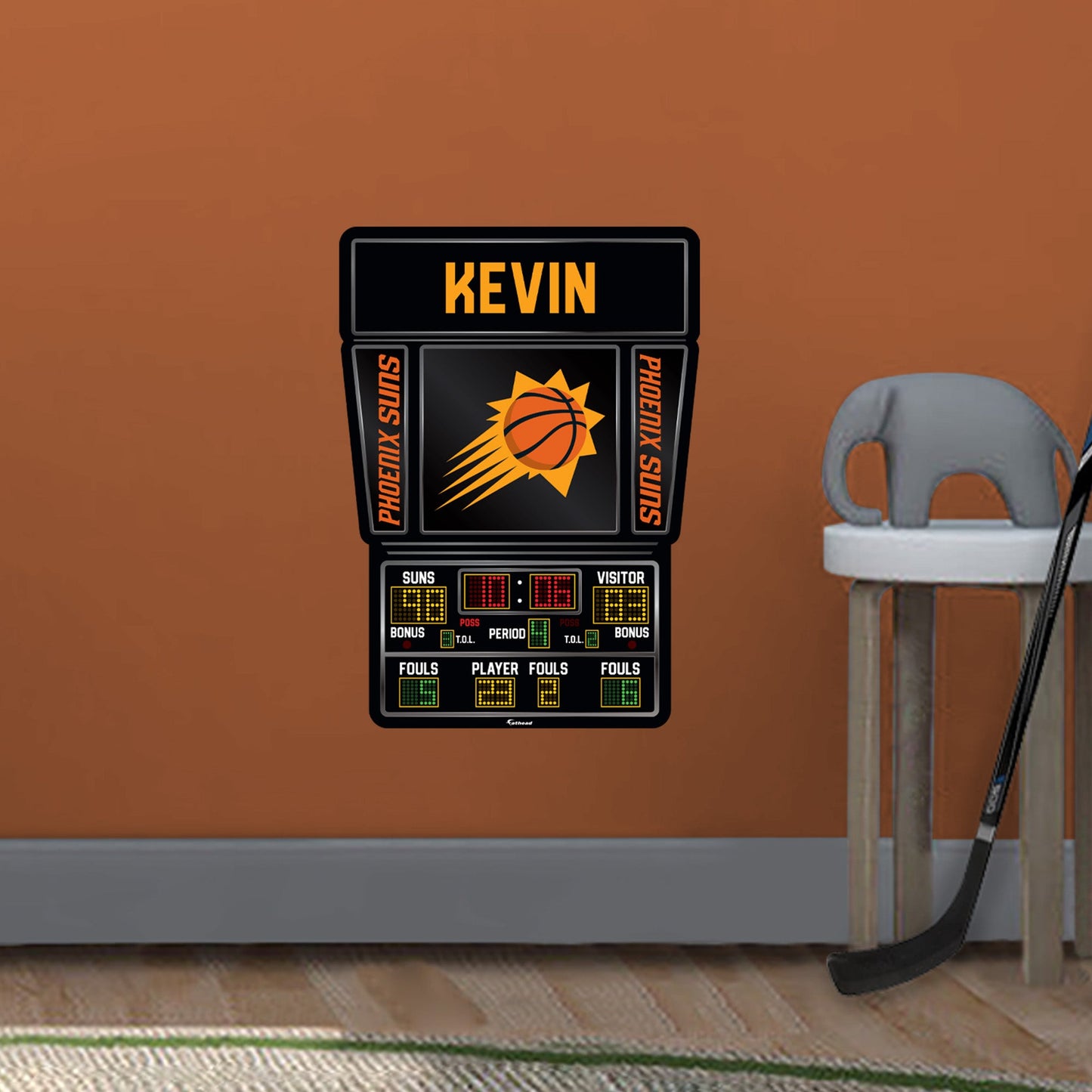 Phoenix Suns:   Scoreboard Personalized Name        - Officially Licensed NBA Removable     Adhesive Decal