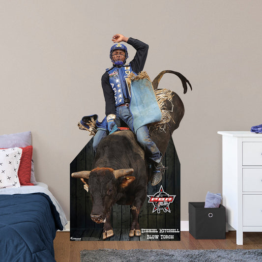 PBR: Ezekiel Mitchell- Blow Torch Life-Size Foam Core Cutout - Officially Licensed Pro Bull Riding Stand Out
