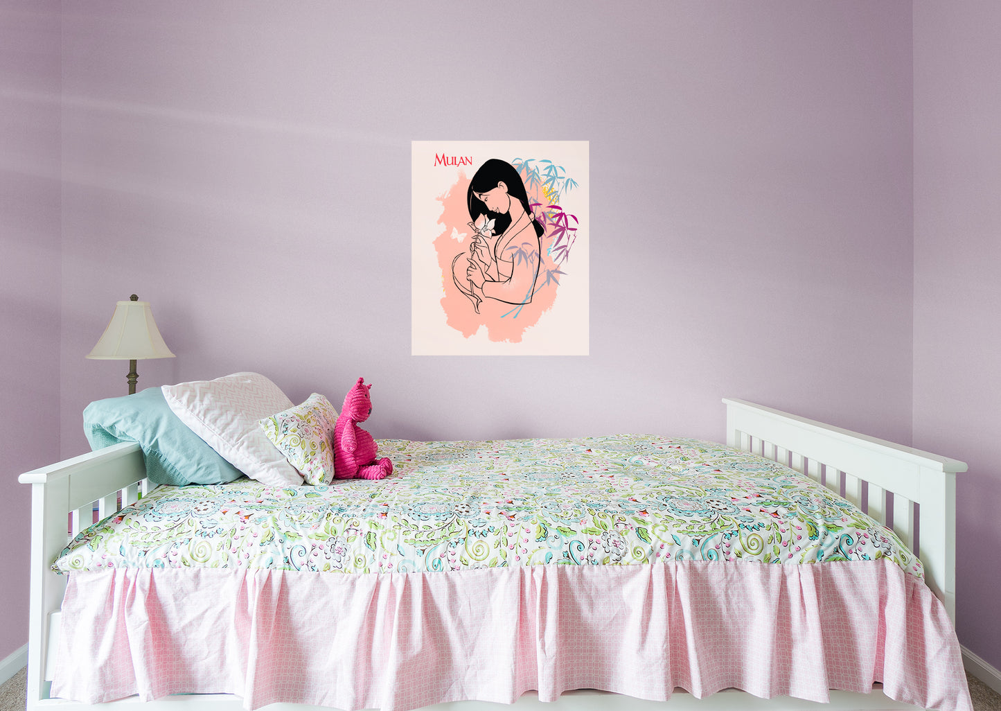 Mulan:  Watercolor Flower Mural        - Officially Licensed Disney Removable Wall   Adhesive Decal