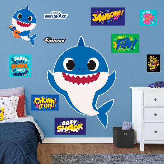 Baby Shark: Daddy Shark RealBig        - Officially Licensed Nickelodeon Removable     Adhesive Decal
