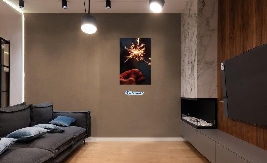 New Year: Sparkler Poster - Removable Adhesive Decal