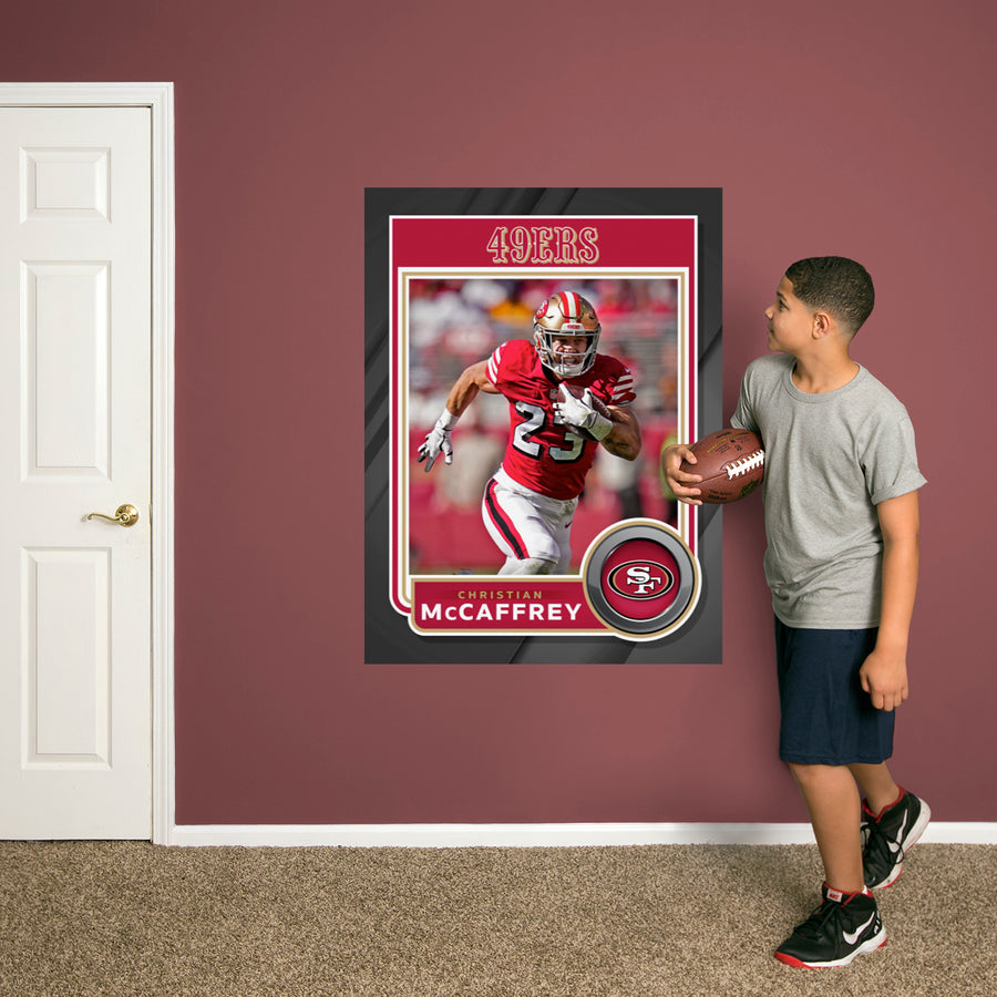 Christian McCaffrey - Peel & Stick Poster - Official NFL - San Francisco 49ers - Reusable Vinyl Wall Decal