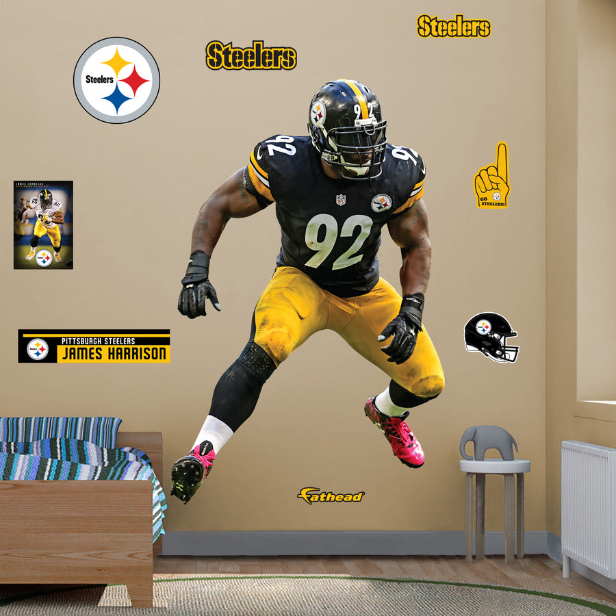James Harrison Legend - RealBig Collection - Official NFL - Pittsburgh Steelers - Reusable Vinyl Wall Decals
