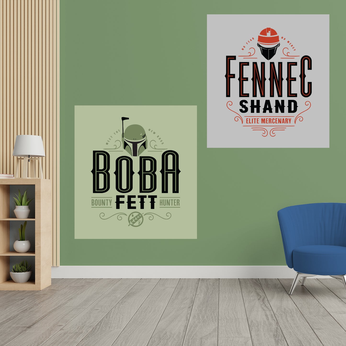 Book of Boba Fett: Boba Fett & Fennec Shand Typographic Badge Poster Collection        - Officially Licensed Star Wars Removable     Adhesive Decal