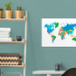 Maps: World Color Block Mural        -   Removable Wall   Adhesive Decal