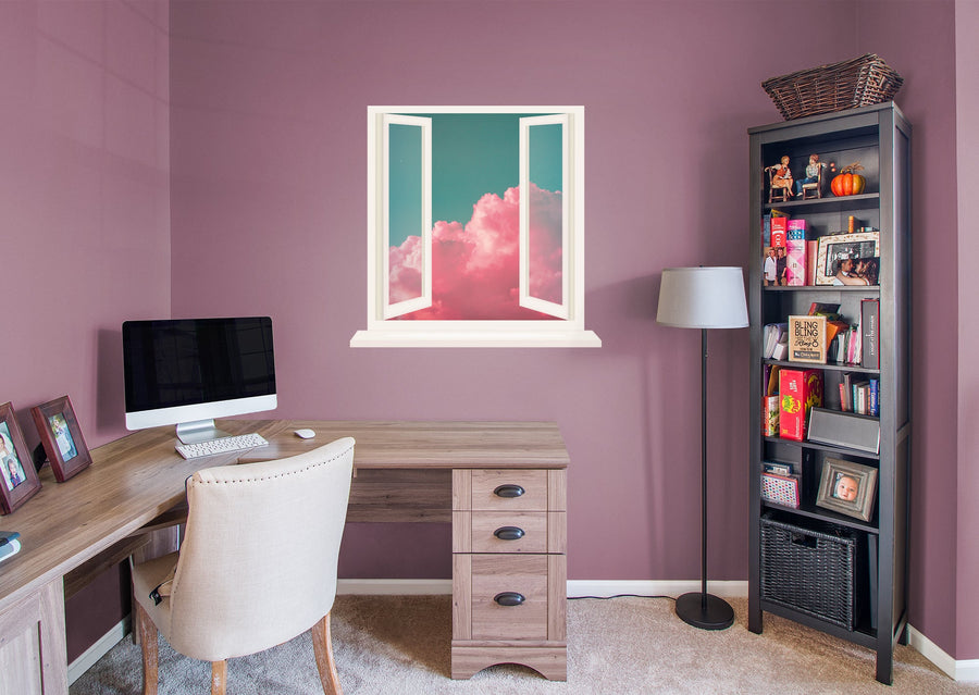 Home Decor:  Instant Window Green Sky        -   Removable Wall   Adhesive Decal
