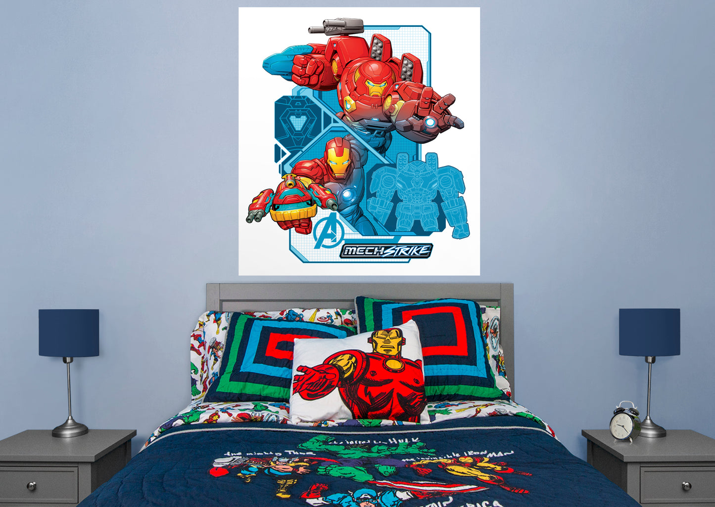 Avengers: Iron Man Blueprint Mural        - Officially Licensed Marvel Removable Wall   Adhesive Decal