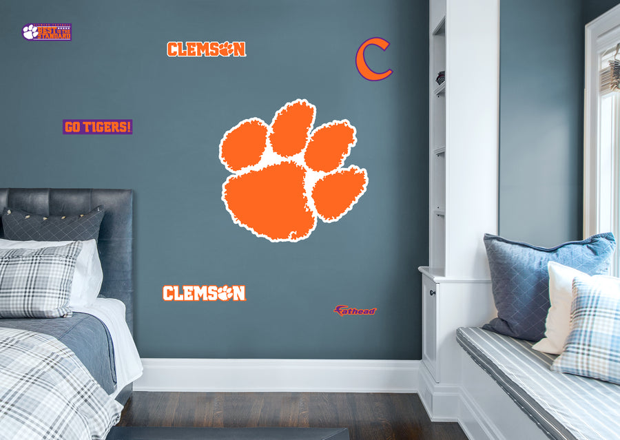 Clemson Tigers - RealBig Logo Collection - Official NCAA - Clemson Tigers - Reusable Vinyl Wall Decals