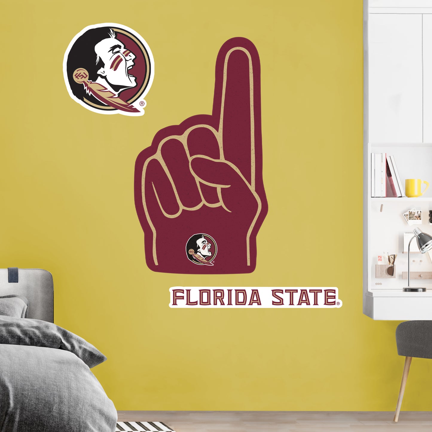 Florida State Seminoles:    Foam Finger        - Officially Licensed NCAA Removable     Adhesive Decal