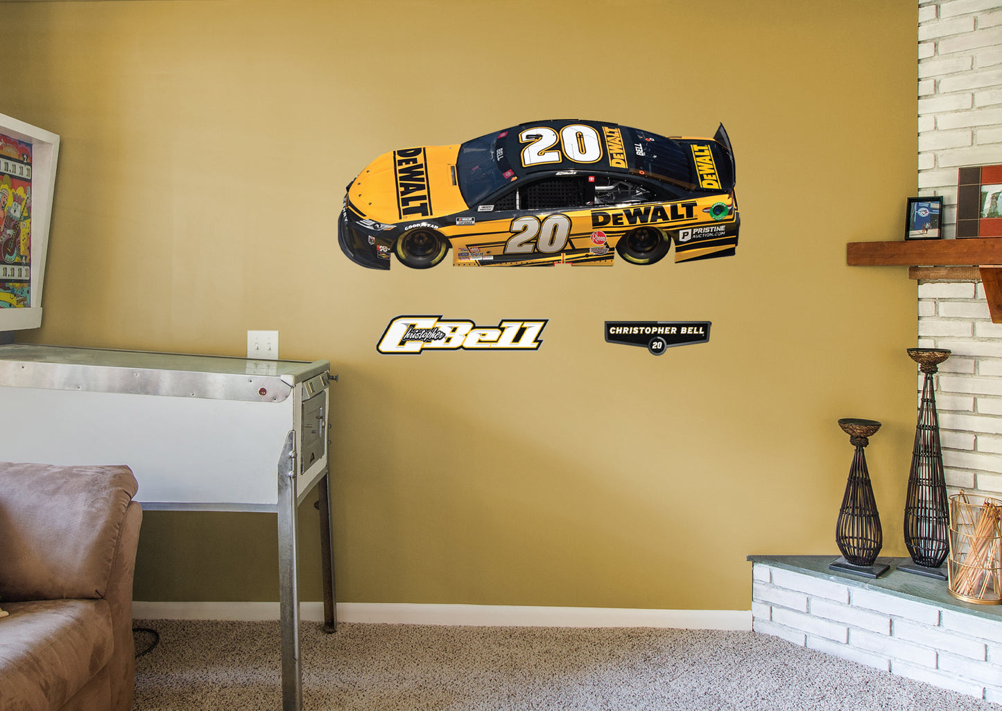 Cristopher Bell 2021 DeWalt Car        - Officially Licensed NASCAR Removable Wall   Adhesive Decal
