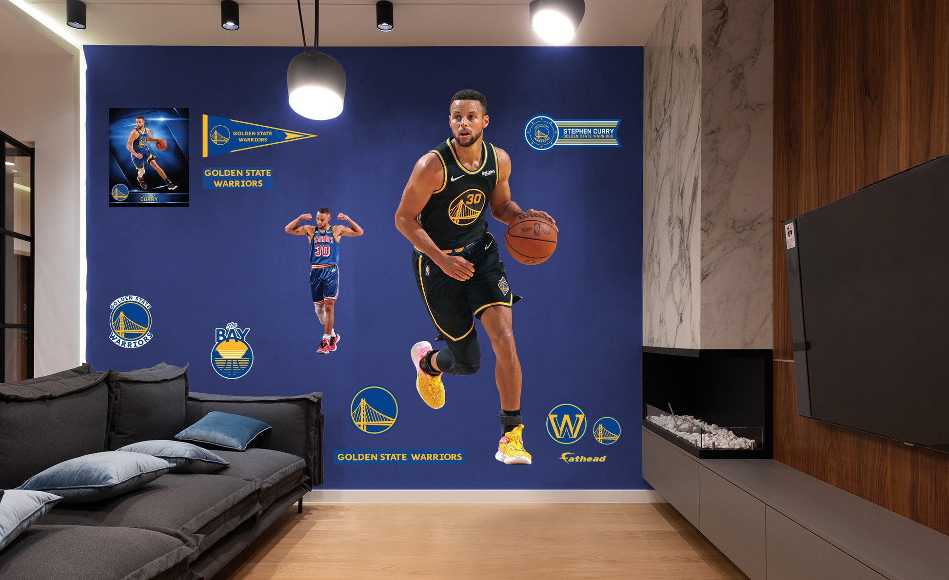 Golden State Warriors: Stephen Curry 2021 Oakland Jersey - NBA Removable Wall Adhesive Wall Decal XL