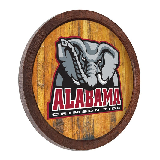 Alabama Crimson Tide: Al Logo - "Faux" Barrel Top Sign - The Fan-Brand