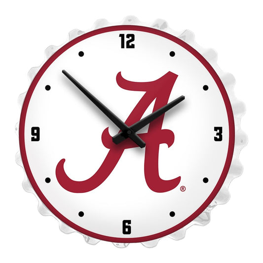 Alabama Crimson Tide: Bottle Cap Lighted Wall Clock - The Fan-Brand